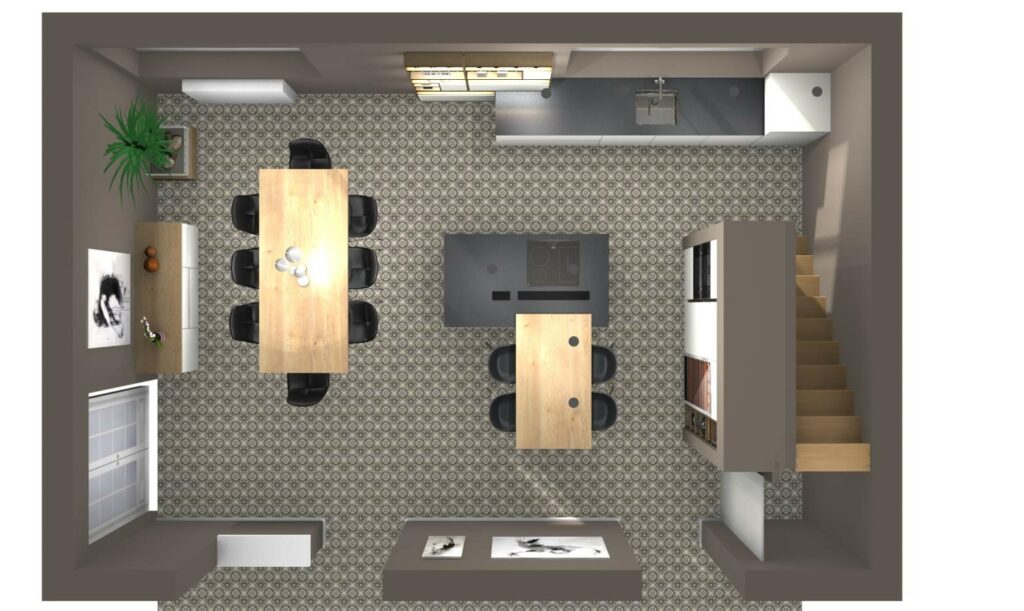 Rénovation d'une cuisine étape par étape, la modélisation 3D du projet TRIADE Bailleul Flandres Nord Belgique